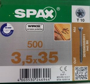Spax-S 3,5x35 мм 35703503203011 (500 шт/упак) для полов, WIROX